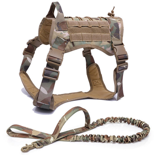 Military Tactical Dog Harness German Shepherd Pet Dog Vest With Handle Nylon Bungee Dog Leash Harness For Small Large Dogs Puppy eprolo