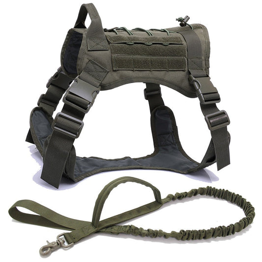 Military Tactical Dog Harness German Shepherd Pet Dog Vest With Handle Nylon Bungee Dog Leash Harness For Small Large Dogs Puppy eprolo