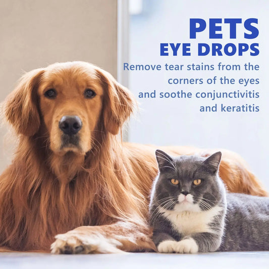Pet Eye Drops, Eye Cleaning Care for Cats and Dogs, Pet Eye Wash Tear Stain Remover eprolo