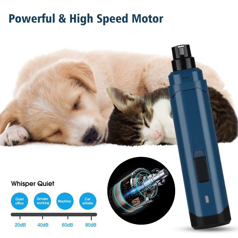 Nail Clipper Electric Pet Nail Scissors Grinder Dog Cat Claw Grooming Trimmer Cutters Nail Mill Pet Supplies Nail Grinder Cutter eprolo