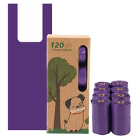 Biodegradable purple pet vest bag with roll up pet garbage bag and fecal collection bag eprolo