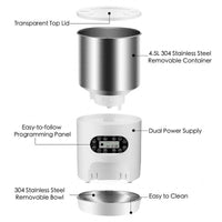 Double Meal Feeder Double Meal Tray Stainless Steel Feeder Automatic Feeder Pet Feeder eprolo
