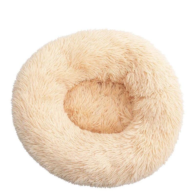 Large Plush Donut Pet Bed for Dogs & Cats – 100CM Anti-Anxiety Round Calming Bed