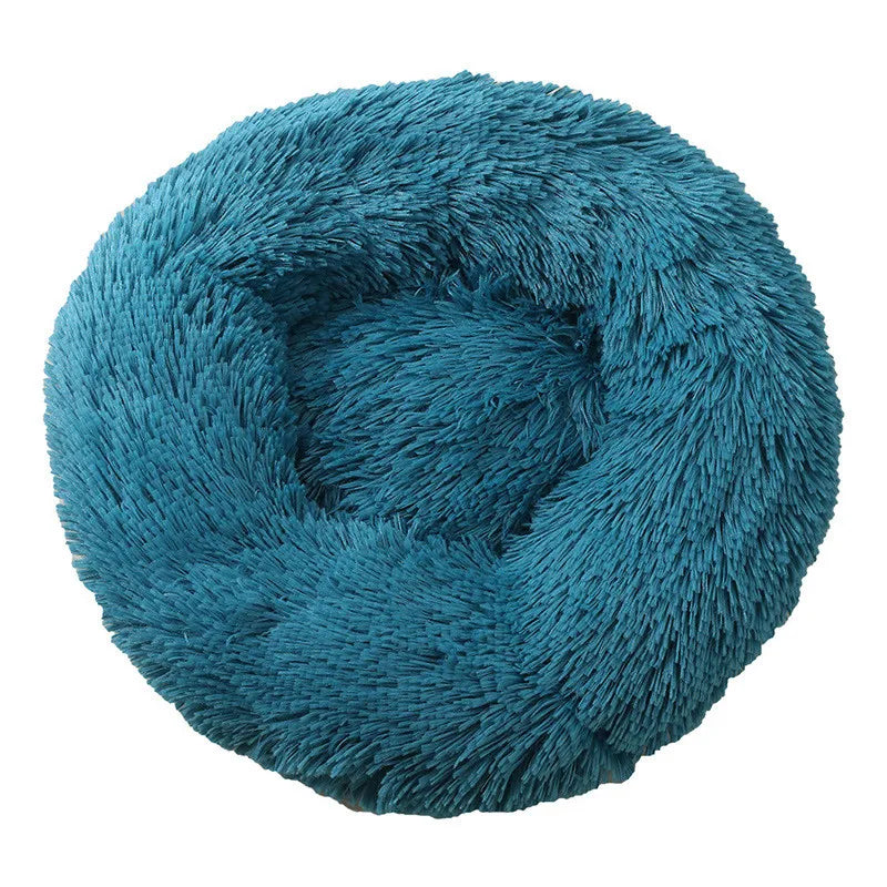 Large Plush Donut Pet Bed for Dogs & Cats – 100CM Anti-Anxiety Round Calming Bed
