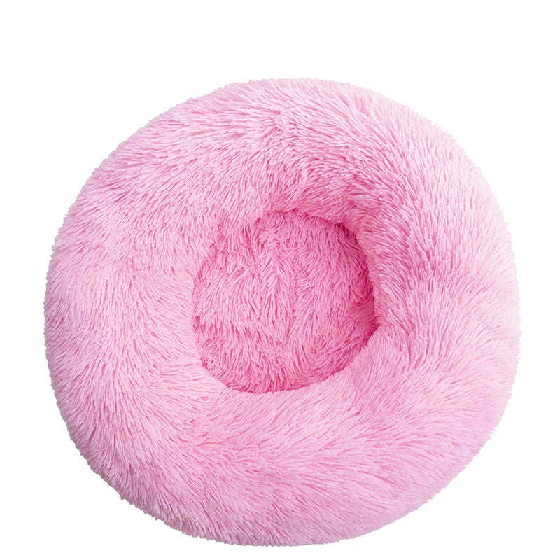 Large Plush Donut Pet Bed for Dogs & Cats – 100CM Anti-Anxiety Round Calming Bed