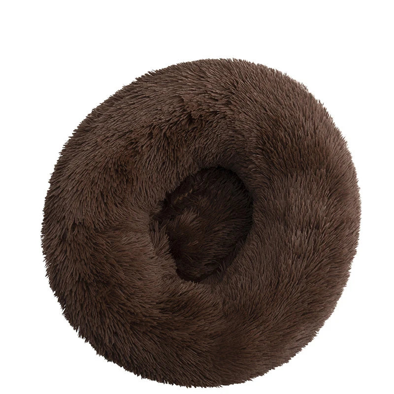 Large Plush Donut Pet Bed for Dogs & Cats – 100CM Anti-Anxiety Round Calming Bed