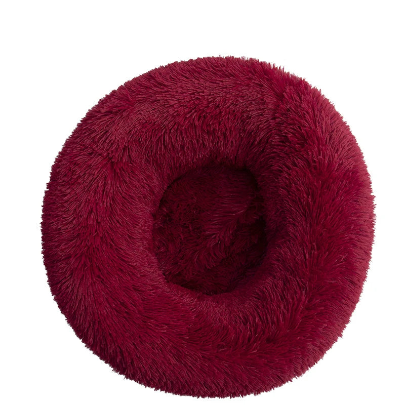 Large Plush Donut Pet Bed for Dogs & Cats – 100CM Anti-Anxiety Round Calming Bed