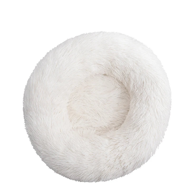 Large Plush Donut Pet Bed for Dogs & Cats – 100CM Anti-Anxiety Round Calming Bed