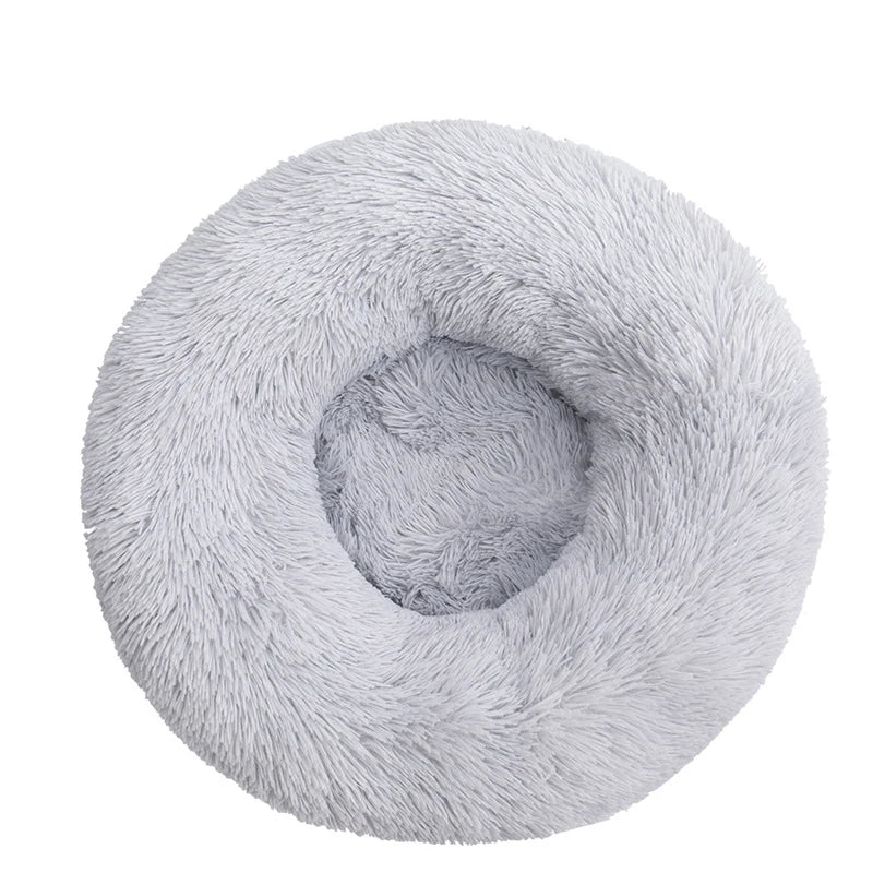 Large Plush Donut Pet Bed for Dogs & Cats – 100CM Anti-Anxiety Round Calming Bed