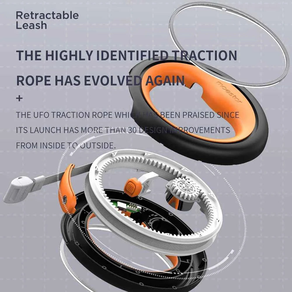 UFO 2 Retractable Dog Leash Ring Led lighting Flexible Pet collar Dog Puppy Traction Rope Belt Length 3m leash