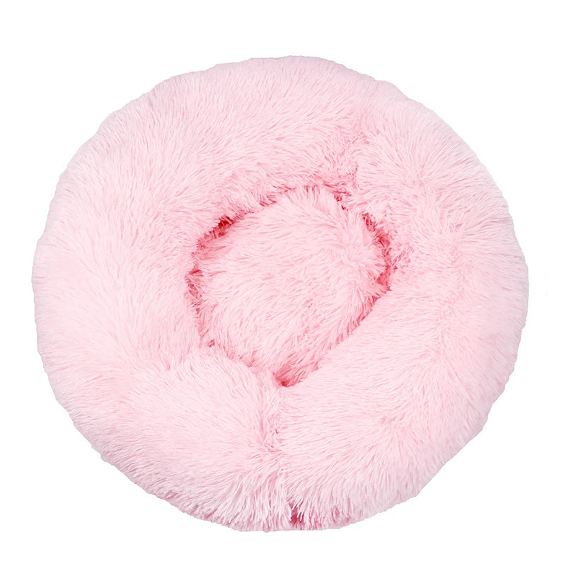 Large Plush Donut Pet Bed for Dogs & Cats – 100CM Anti-Anxiety Round Calming Bed