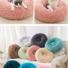 Large Plush Donut Pet Bed for Dogs & Cats – 100CM Anti-Anxiety Round Calming Bed