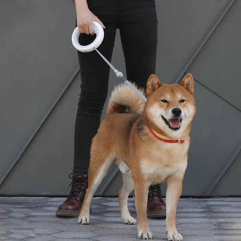 UFO 2 Retractable Dog Leash Ring Led lighting Flexible Pet collar Dog Puppy Traction Rope Belt Length 3m leash