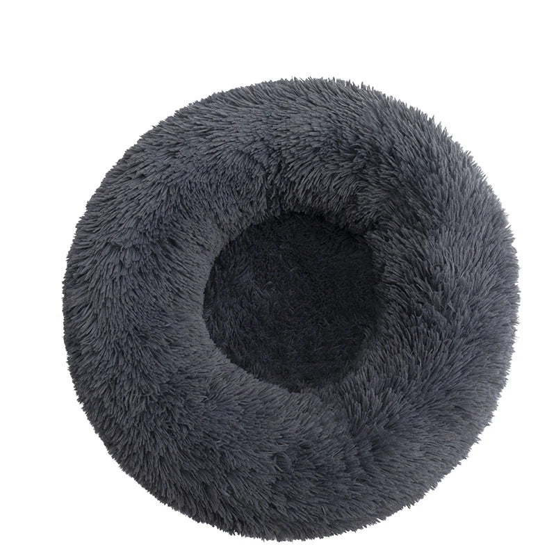 Large Plush Donut Pet Bed for Dogs & Cats – 100CM Anti-Anxiety Round Calming Bed