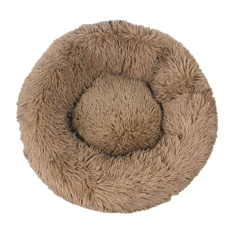 Large Plush Donut Pet Bed for Dogs & Cats – 100CM Anti-Anxiety Round Calming Bed