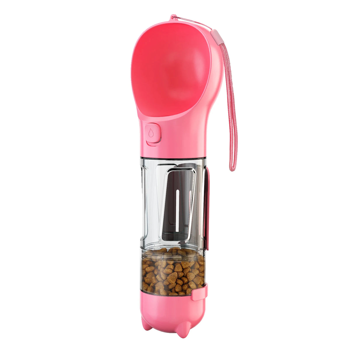 Multi-functional Pet Travel Drinking Water Bottle with Food Compartment - Portable Dog Feeder for Outdoor Adventures