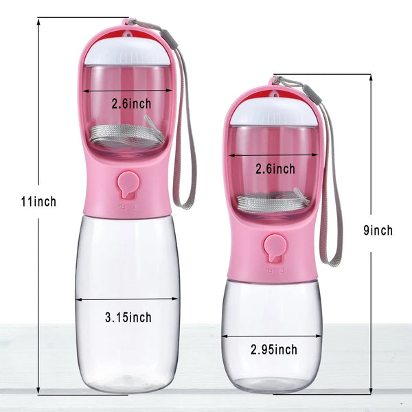 Multi-functional Pet Travel Drinking Water Bottle with Food Compartment - Portable Dog Feeder for Outdoor Adventures