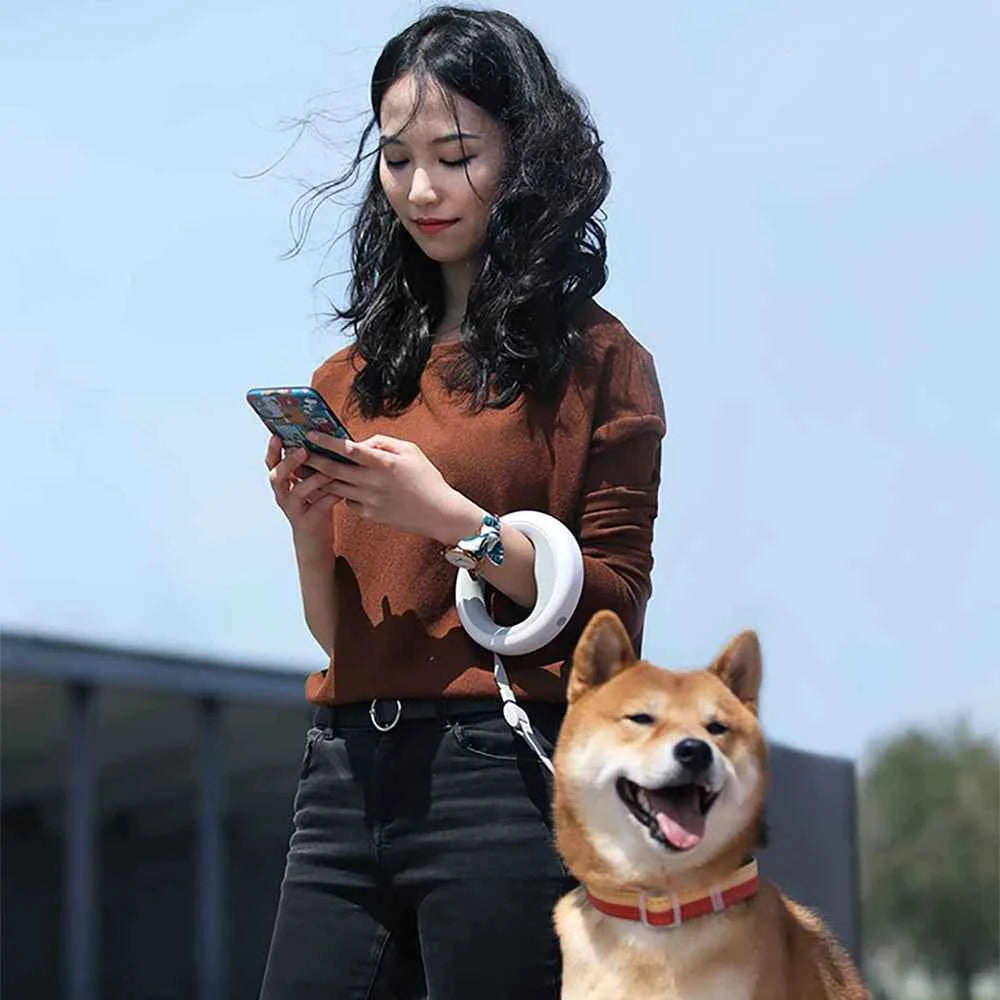 UFO 2 Retractable Dog Leash Ring Led lighting Flexible Pet collar Dog Puppy Traction Rope Belt Length 3m leash