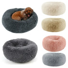 Large Plush Donut Pet Bed for Dogs & Cats – 100CM Anti-Anxiety Round Calming Bed