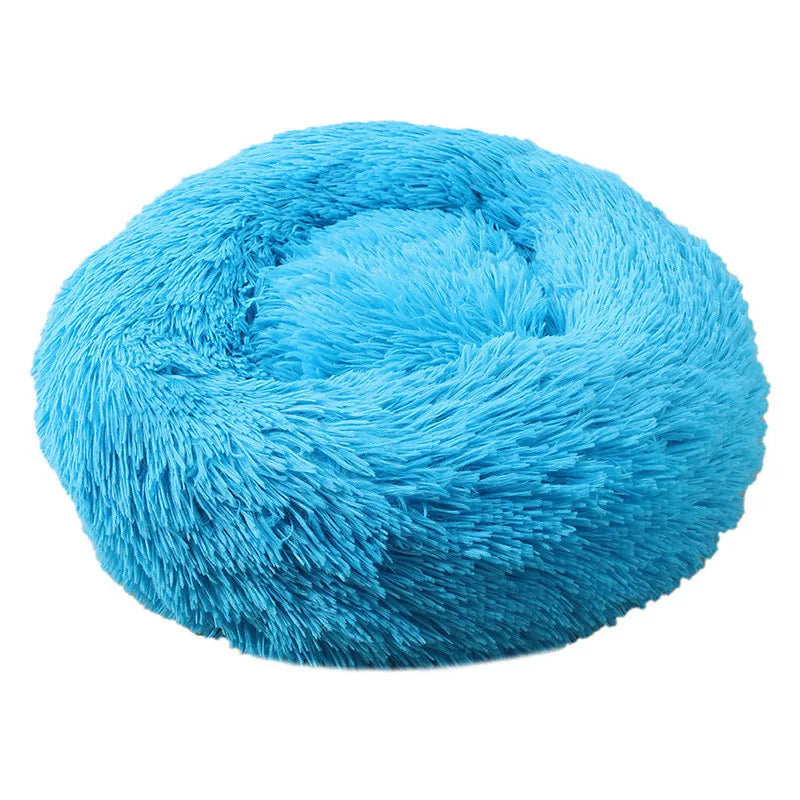 Large Plush Donut Pet Bed for Dogs & Cats – 100CM Anti-Anxiety Round Calming Bed