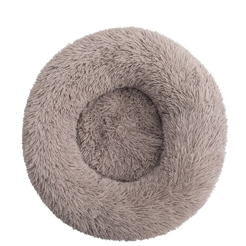 Large Plush Donut Pet Bed for Dogs & Cats – 100CM Anti-Anxiety Round Calming Bed