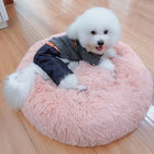 Large Plush Donut Pet Bed for Dogs & Cats – 100CM Anti-Anxiety Round Calming Bed