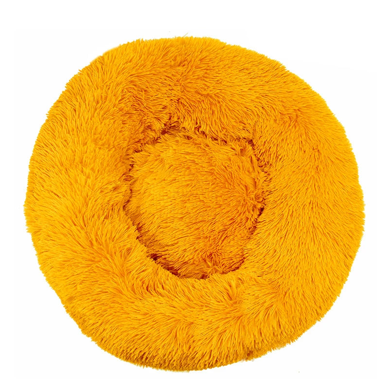 Large Plush Donut Pet Bed for Dogs & Cats – 100CM Anti-Anxiety Round Calming Bed