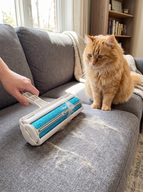 Reusable Pet Hair Remover Roller – Self-Cleaning Dog & Cat Fur Removal Tool for Furniture, Carpets, Bedding & Cars