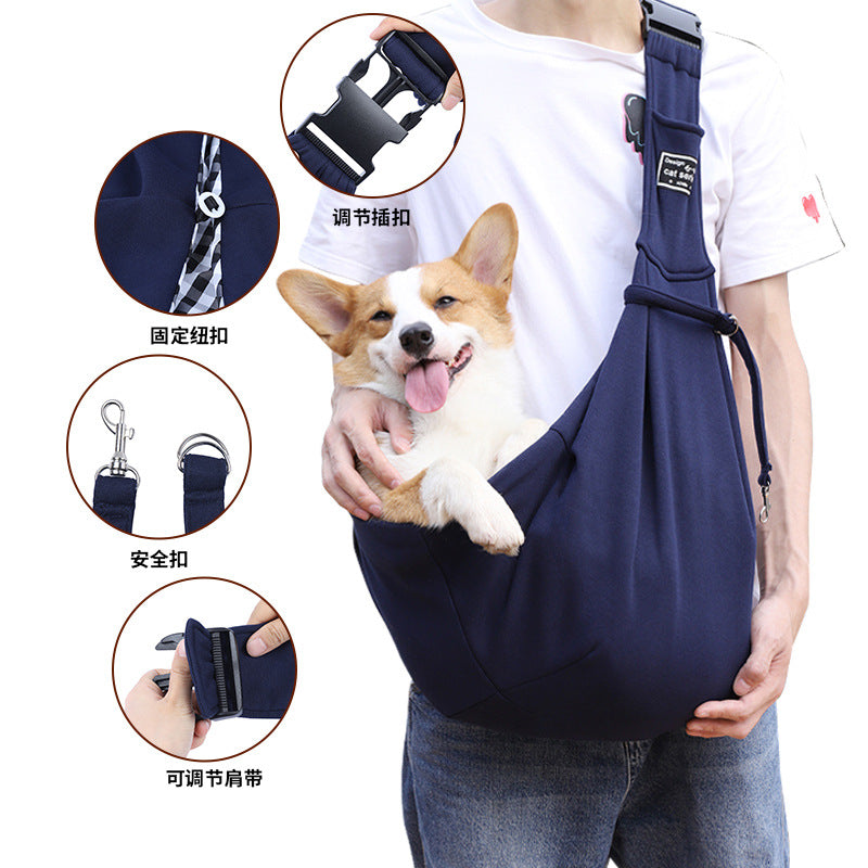 Breathable Pet Sling Carrier for Small Dogs & Cats - Adjustable Hands-Free Crossbody Travel Bag