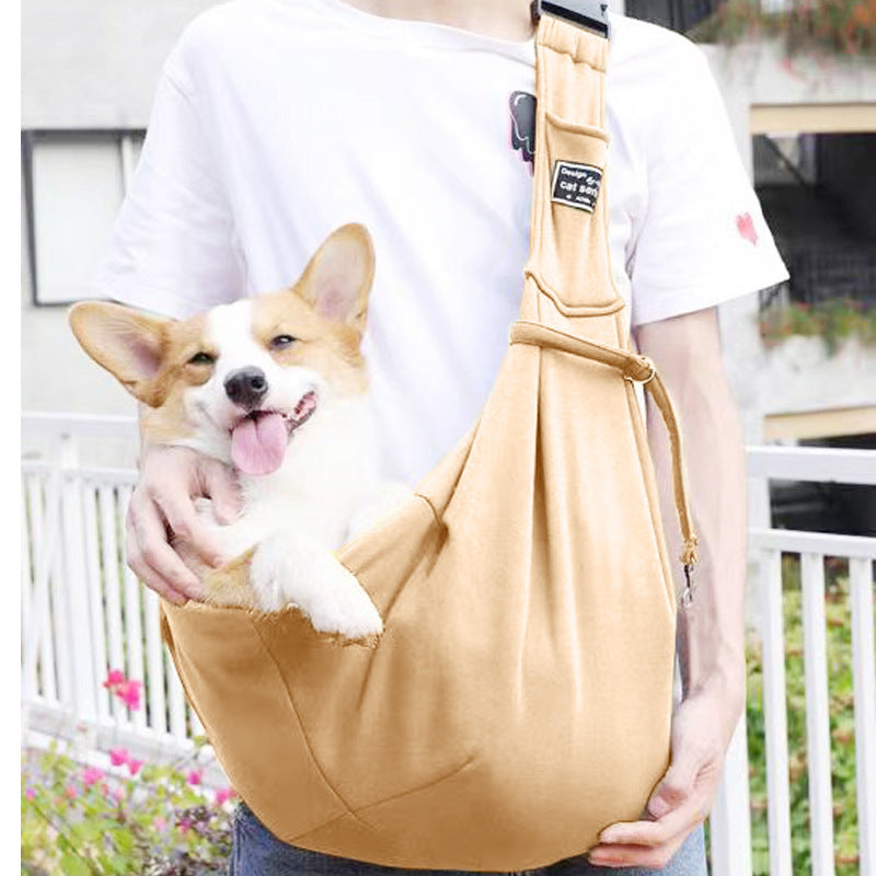 Breathable Pet Sling Carrier for Small Dogs & Cats - Adjustable Hands-Free Crossbody Travel Bag