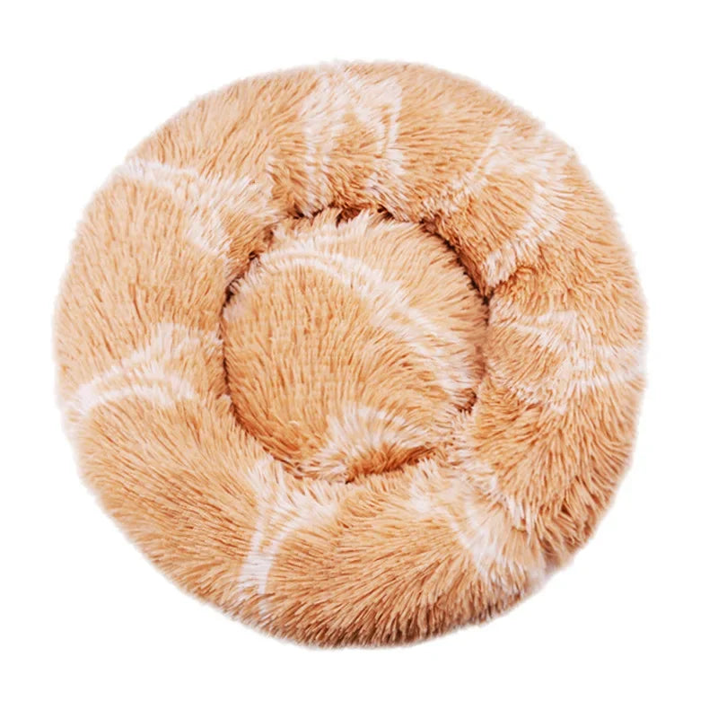 Calming Donut Dog Bed & Cat Cushion - Ultra Soft Plush Anti-Anxiety Pet Bed with Non-Slip Bottom