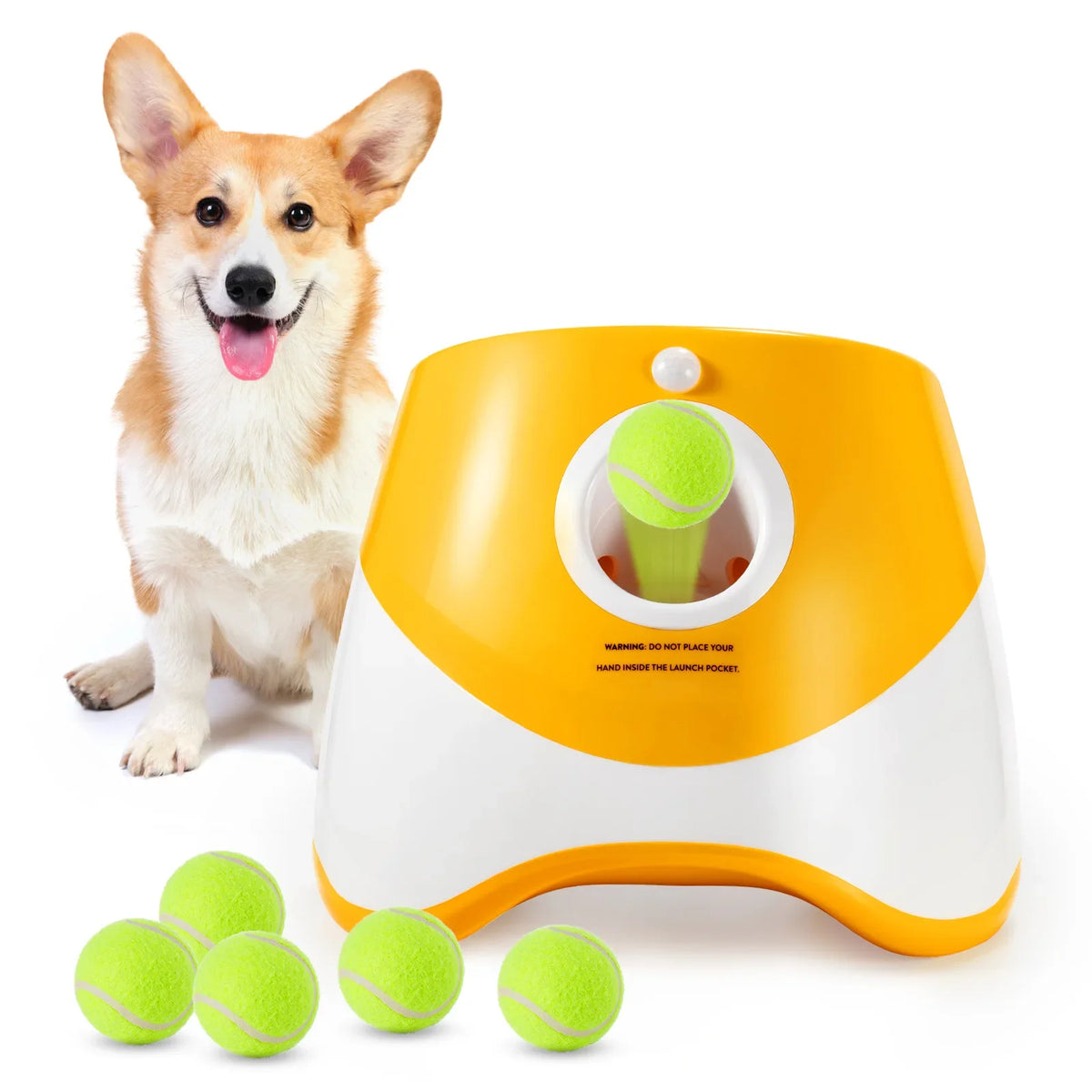 Mini Automatic Dog Ball Launcher with 3 Balls – Rechargeable Indoor Fetch Toy for Small Dogs