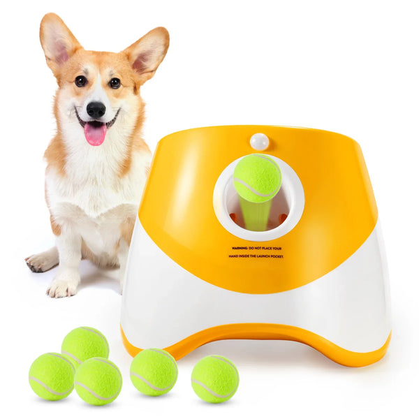 Mini Automatic Dog Ball Launcher with 3 Balls – Rechargeable Indoor Fetch Toy for Small Dogs