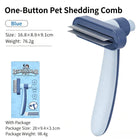 One-Button Pet Deshedding Comb for Dogs & Cats - Reduces Shedding Rake Brush