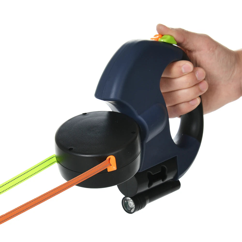 Retractable Dog Leash with LED Light (3M) - Reflective Nylon Puppy Lead for Small Dogs & Yorkies