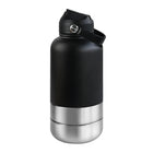 3-in-1 Stainless Steel Dog Water Bottle & Feeder (32oz/1L) - Large Capacity Travel Bowl for Hiking & Walking