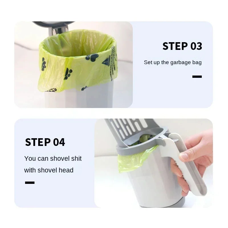 Cat Litter Scoop with Refill Bag – Long Handle Litter Shovel for Easy Cleaning