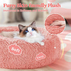 Soft Plush Donut Pet Bed for Cats & Small Dogs – Warm Faux Fur Calming Round Washable Bed