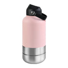 3-in-1 Stainless Steel Dog Water Bottle & Feeder (32oz/1L) - Large Capacity Travel Bowl for Hiking & Walking