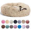 Calming Donut Dog Bed & Cat Cushion - Ultra Soft Plush Anti-Anxiety Pet Bed with Non-Slip Bottom