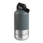 3-in-1 Stainless Steel Dog Water Bottle & Feeder (32oz/1L) - Large Capacity Travel Bowl for Hiking & Walking