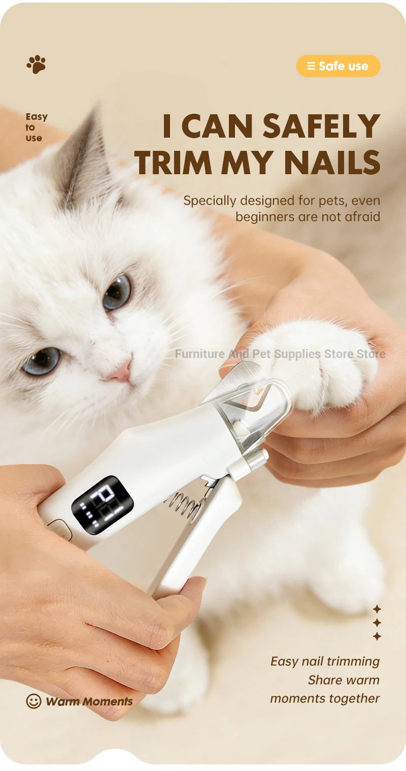 Safe 2-in-1 Dog & Cat Nail Clipper with Diamond Grinder - USB Type-C Rechargeable