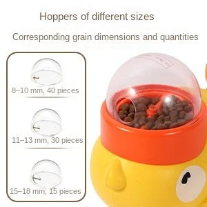 2-in-1 Interactive Dog Treat Dispenser & Slow Feeder - Cartoon Duck Paw-Pressed IQ Puzzle Toy