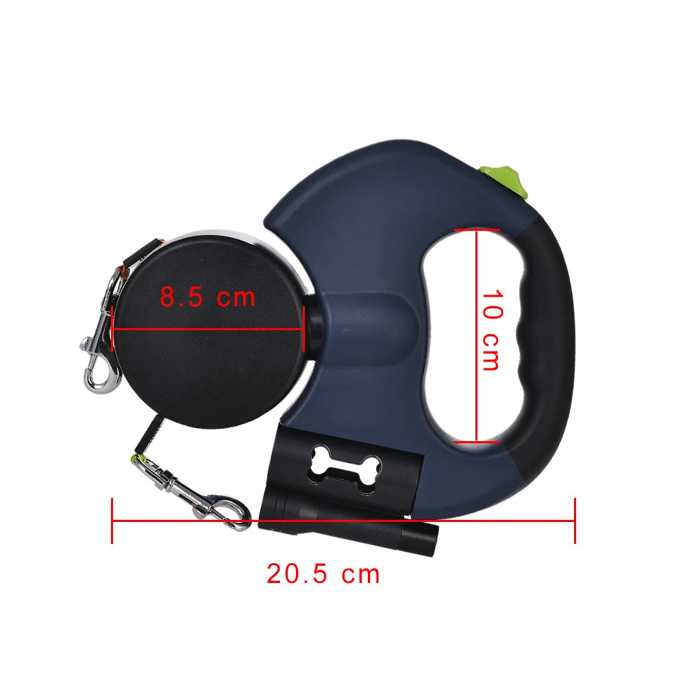 Retractable Dog Leash with LED Light (3M) - Reflective Nylon Puppy Lead for Small Dogs & Yorkies