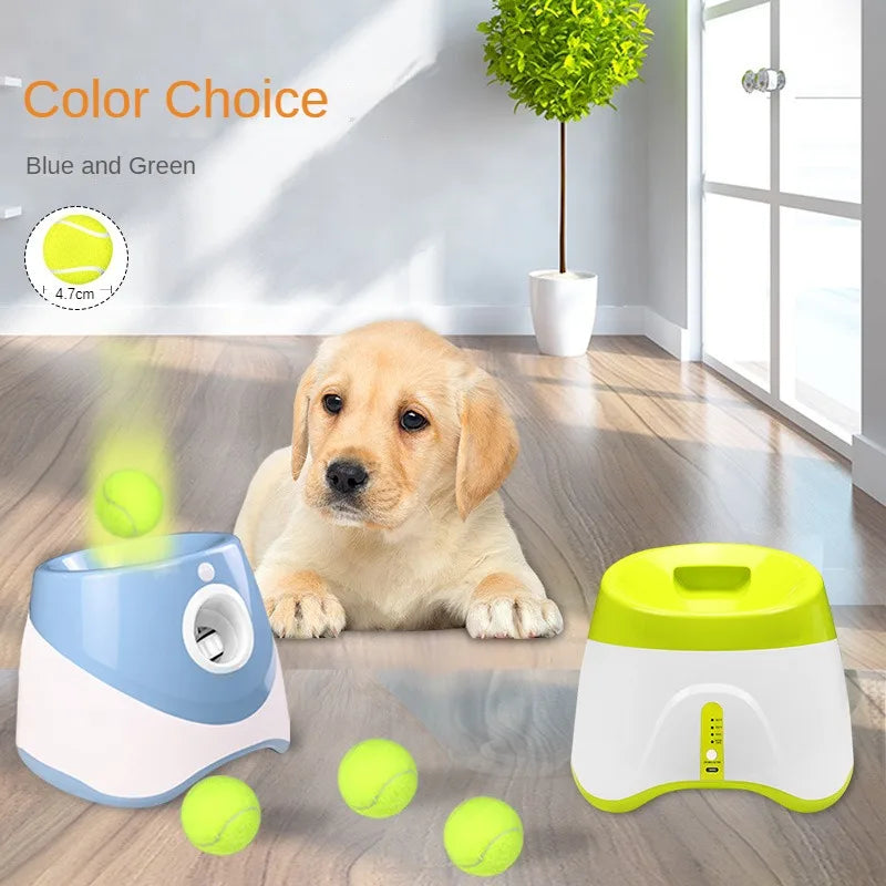 Mini Automatic Dog Ball Launcher with 3 Balls – Rechargeable Indoor Fetch Toy for Small Dogs