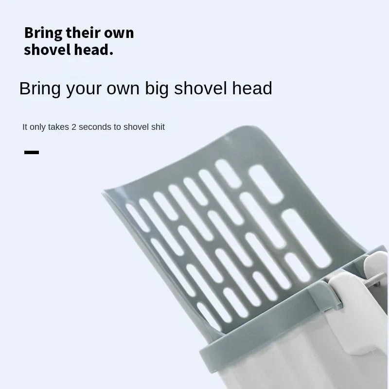 Cat Litter Scoop with Refill Bag – Long Handle Litter Shovel for Easy Cleaning
