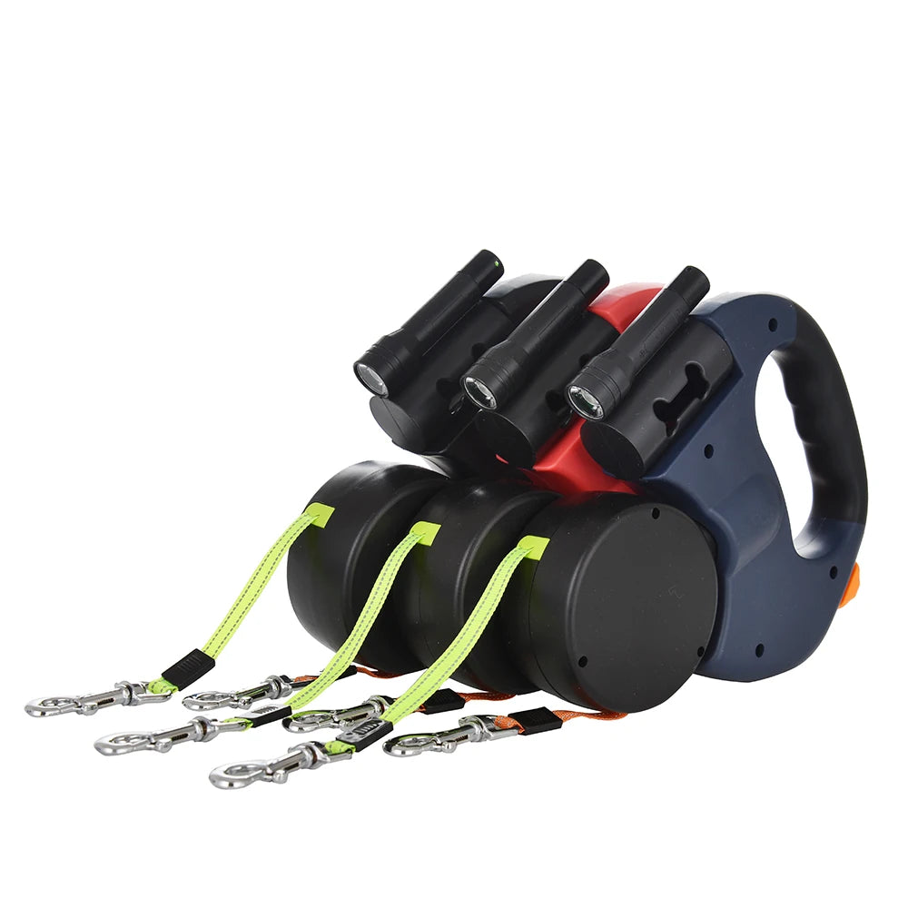 Retractable Dog Leash with LED Light (3M) - Reflective Nylon Puppy Lead for Small Dogs & Yorkies