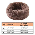 Soft Plush Donut Pet Bed for Cats & Small Dogs – Warm Faux Fur Calming Round Washable Bed