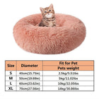 Soft Plush Donut Pet Bed for Cats & Small Dogs – Warm Faux Fur Calming Round Washable Bed