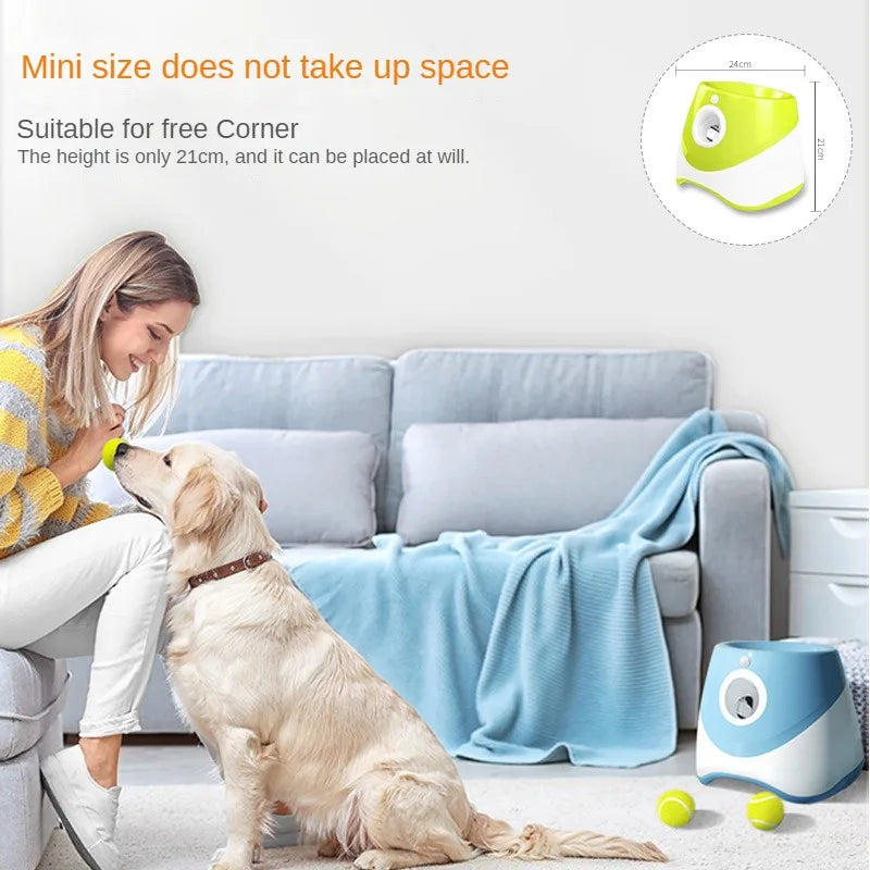 Mini Automatic Dog Ball Launcher with 3 Balls – Rechargeable Indoor Fetch Toy for Small Dogs